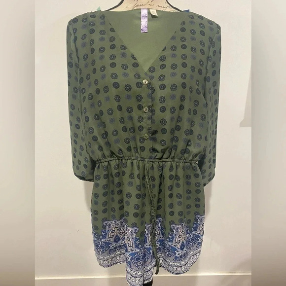 Alya Olive green Navy romper size XS - Picture 2 of 9